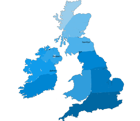 Карта городов Великобритании