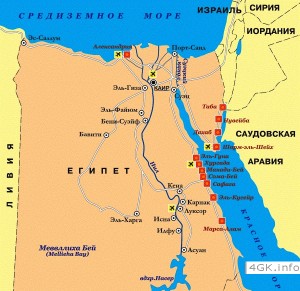 Географичекое расположение Египта